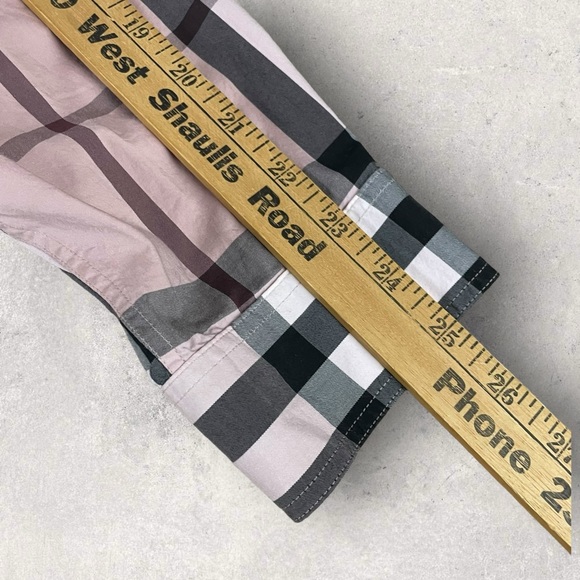 Burberry London Shirt Men’s 3XL Nova Check Pink Plaid Button Up Long Sleeve 1417 - Picture 7 of 12